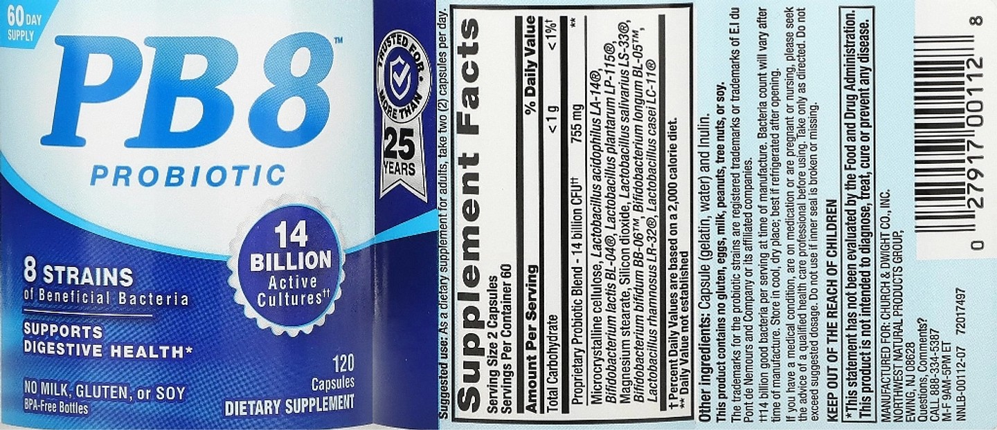 Nutrition Now, PB 8 Probiotic label
