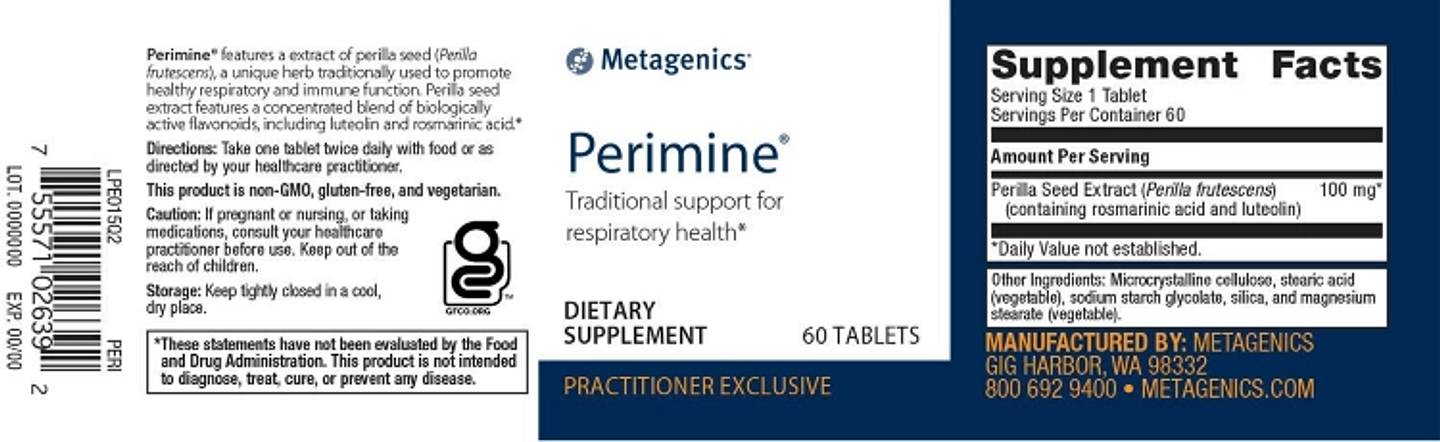 Metagenics, Perimine label