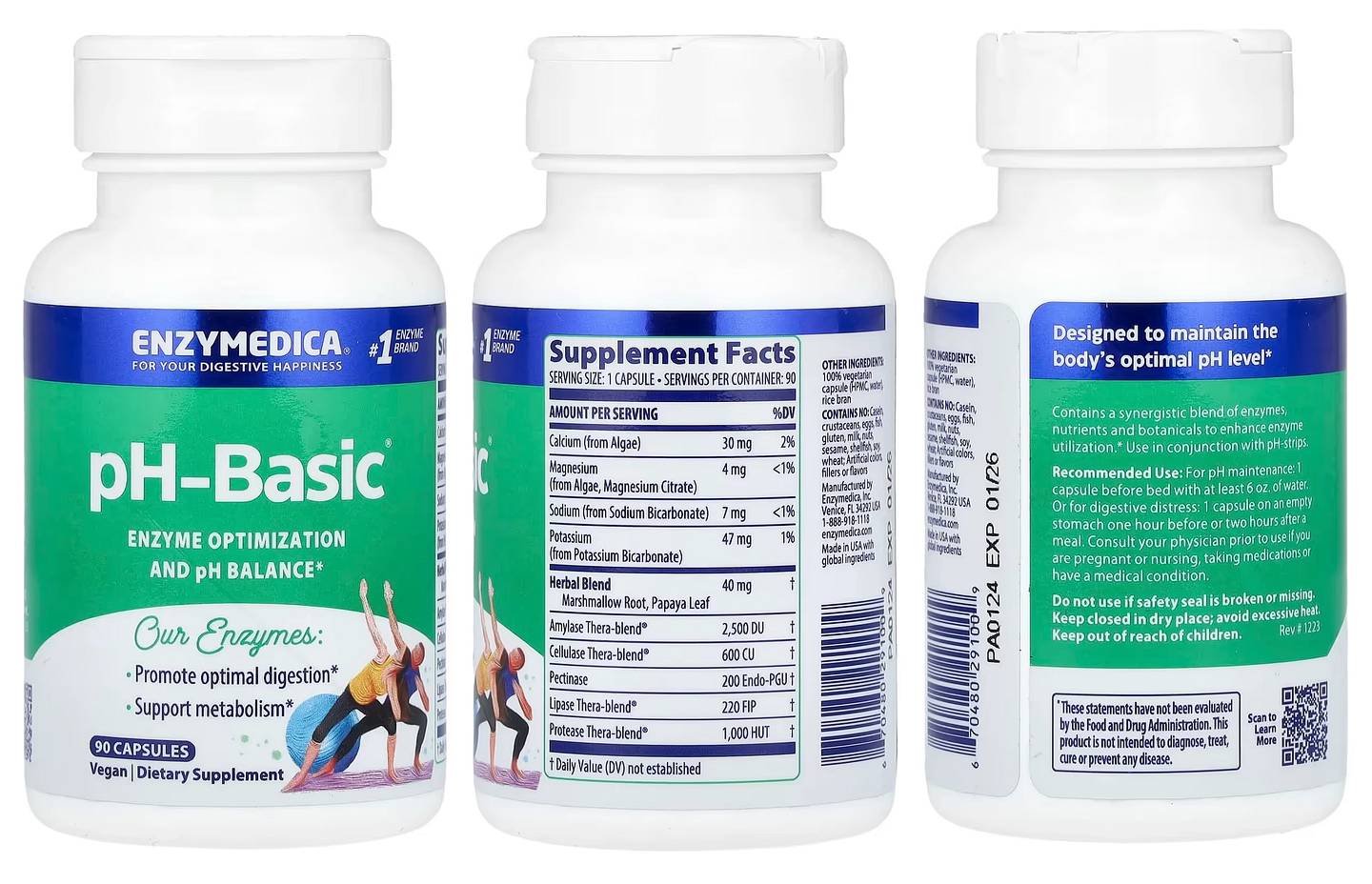 Enzymedica, pH-Basic packaging