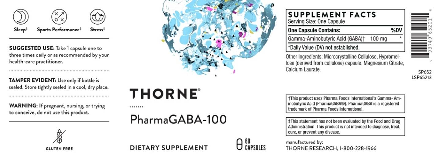 Thorne, PharmaGABA-100 label