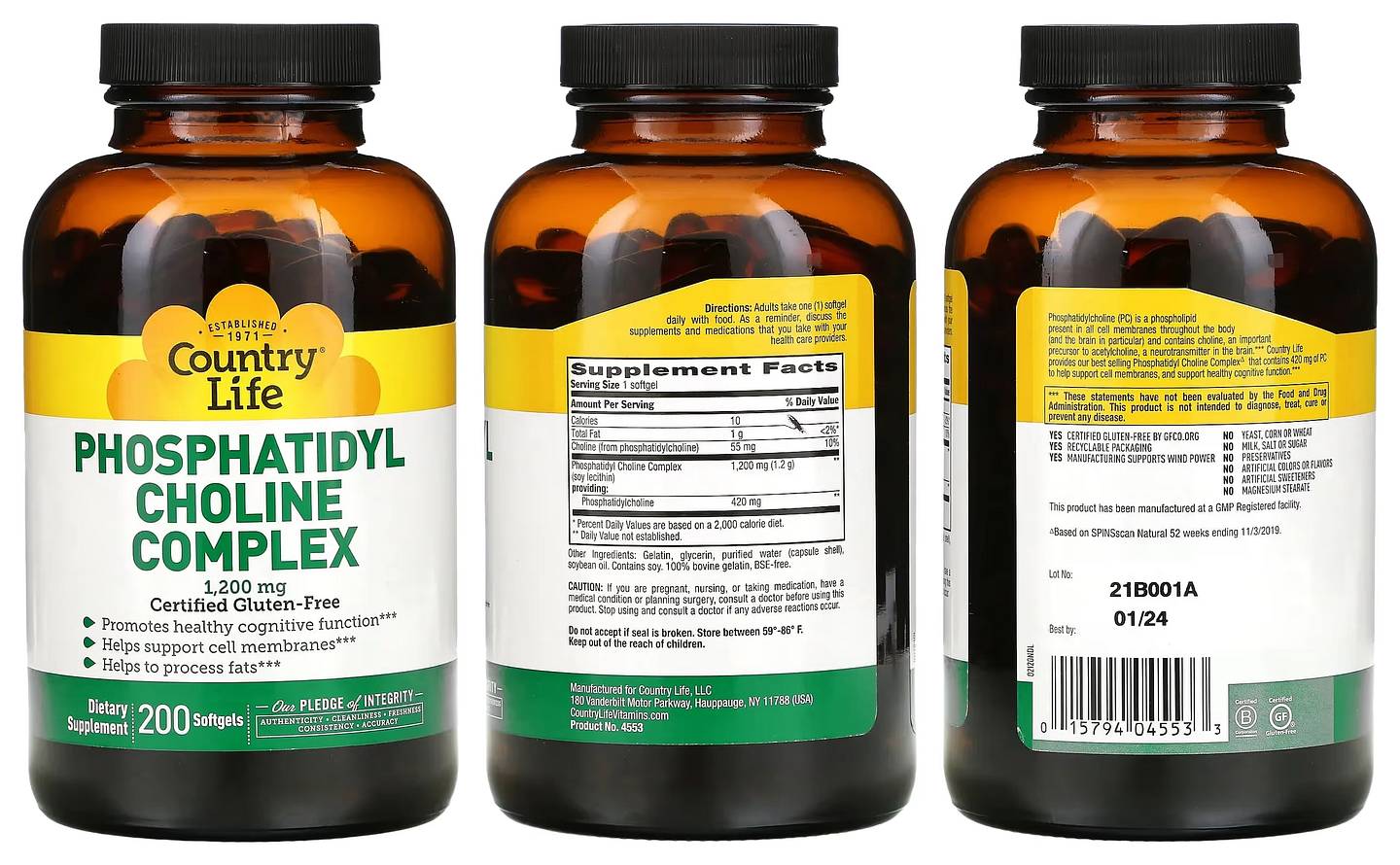 Country Life, Phosphatidyl Choline Complex packaging