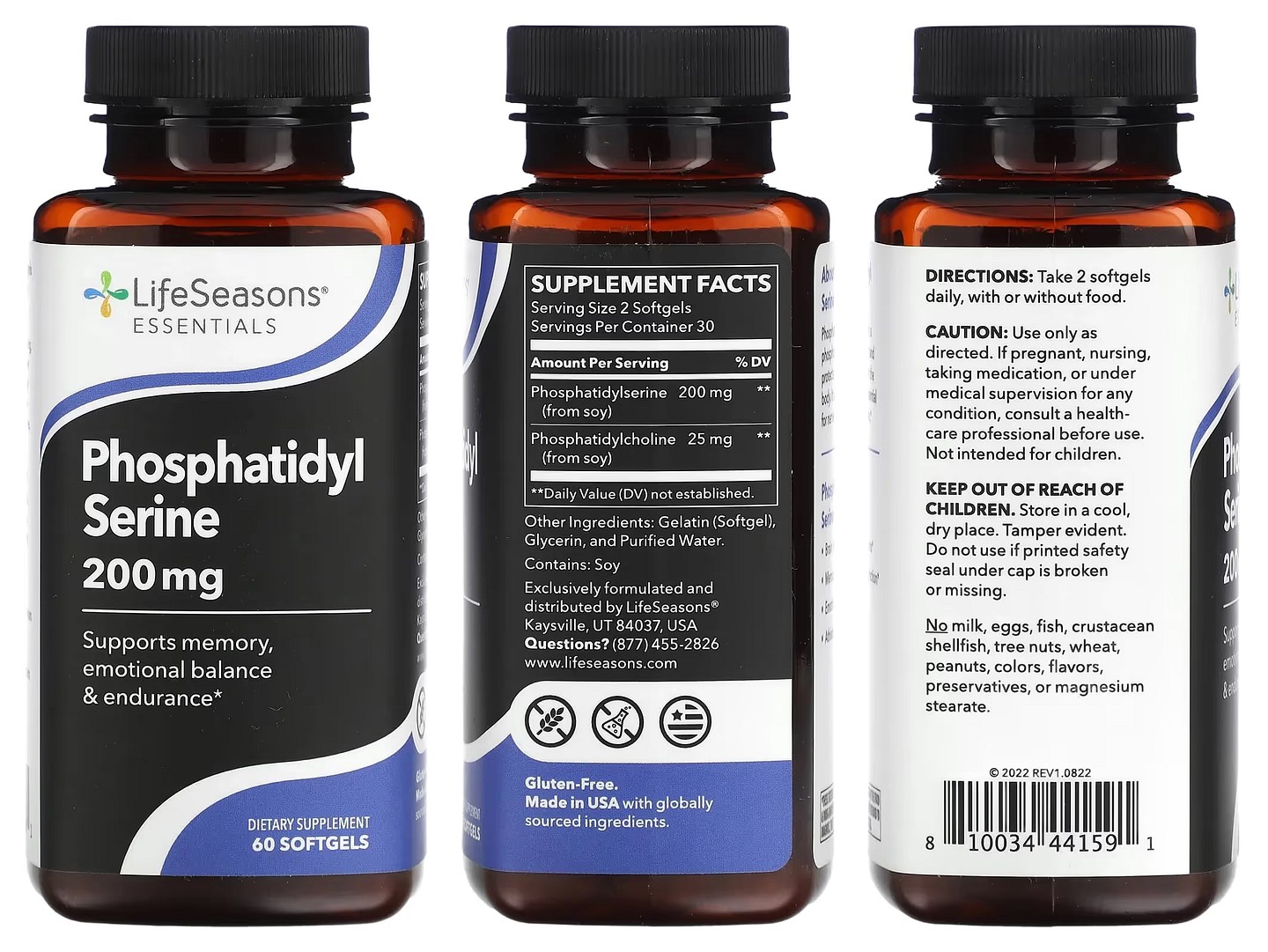 LifeSeasons, Phosphatidyl Serine packaging