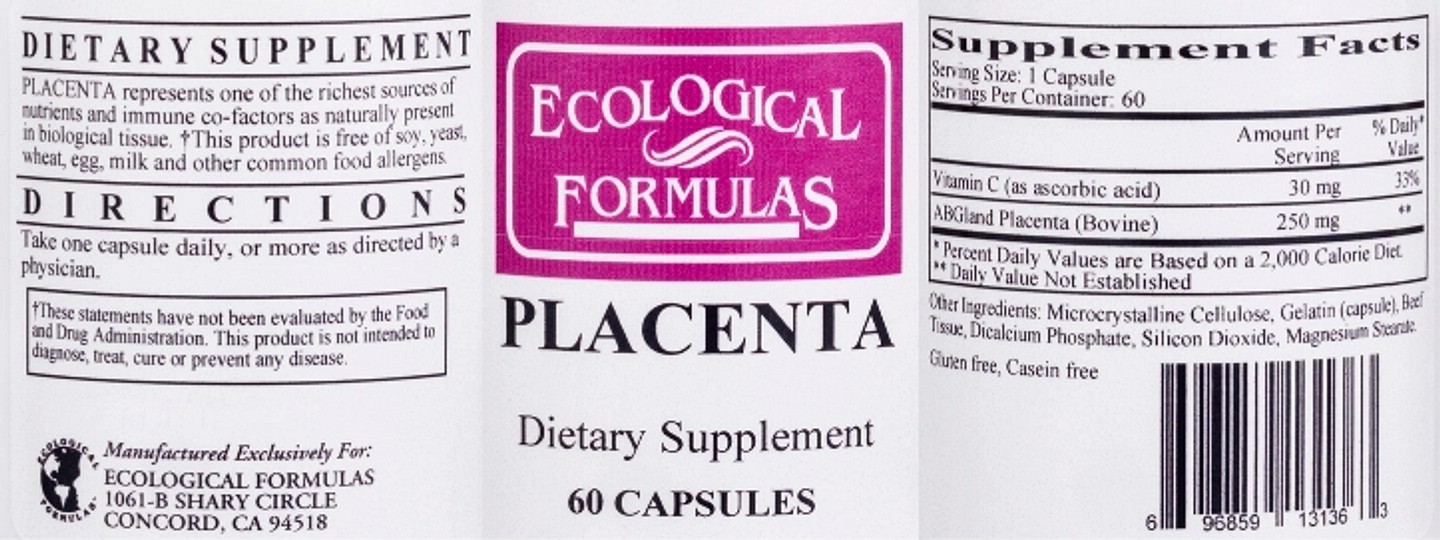 Ecological Formulas, Placenta label