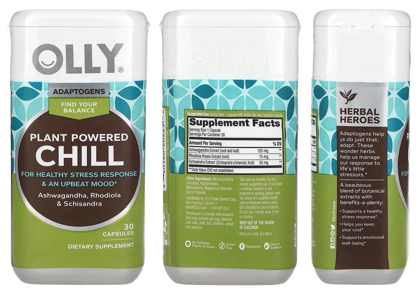 OLLY, Plant Powered Chill packaging