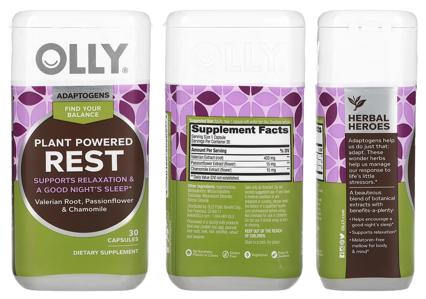 OLLY, Plant Powered Rest packaging