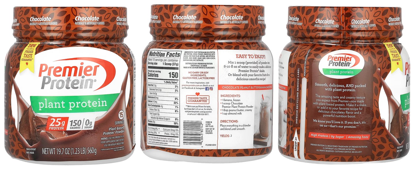Premier Protein, Plant Protein, Chocolate packaging