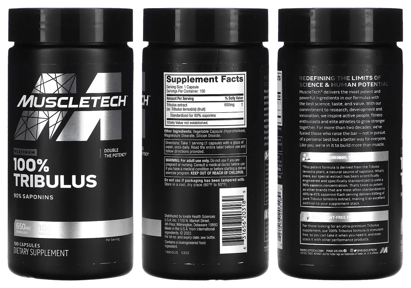 MuscleTech, Platinum 100% Tribulus packaging