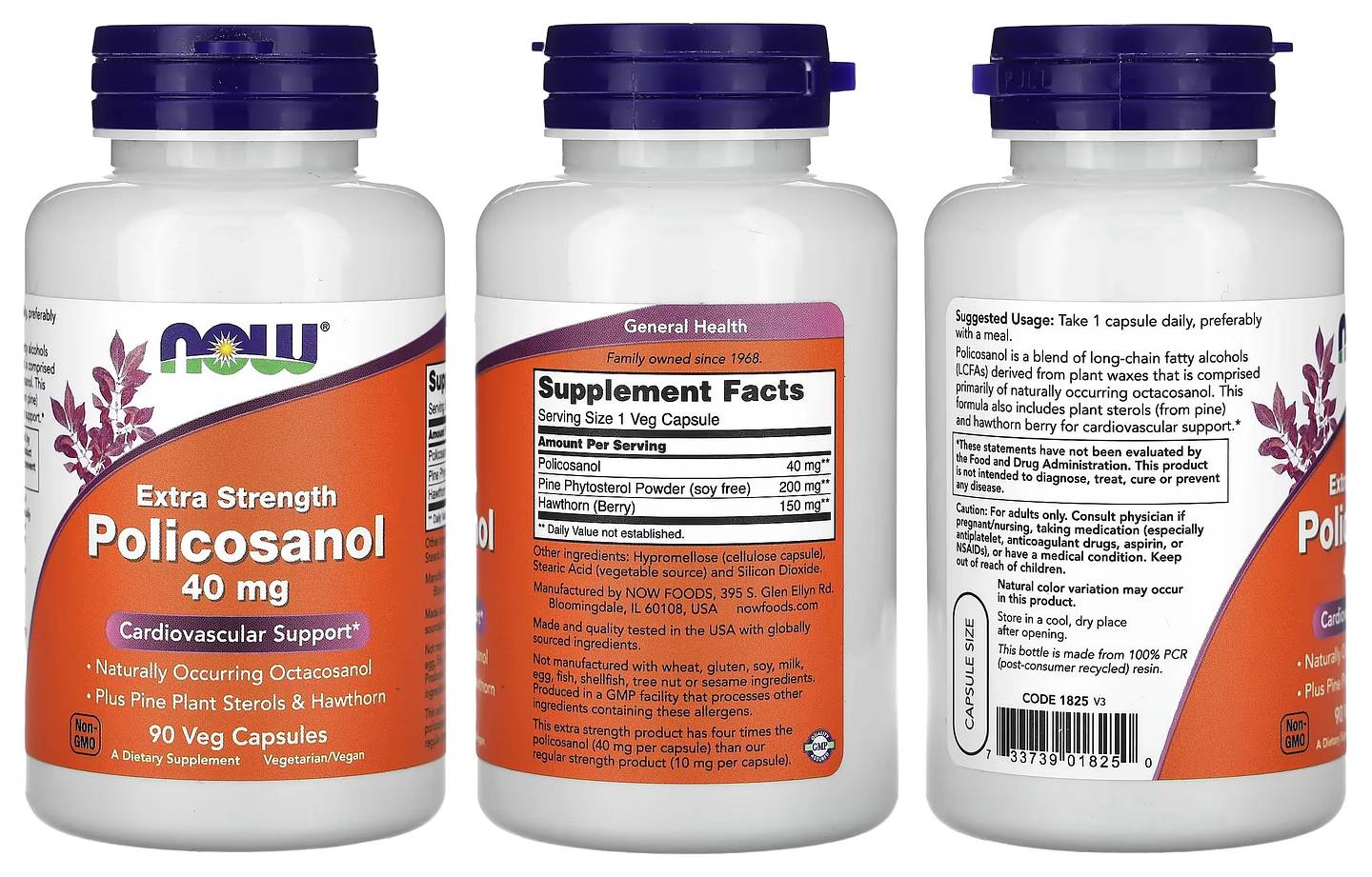 NOW Foods, Policosanol packaging