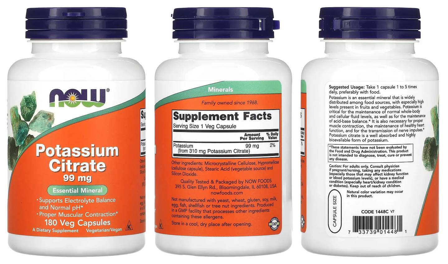 NOW Foods, Potassium Citrate packaging