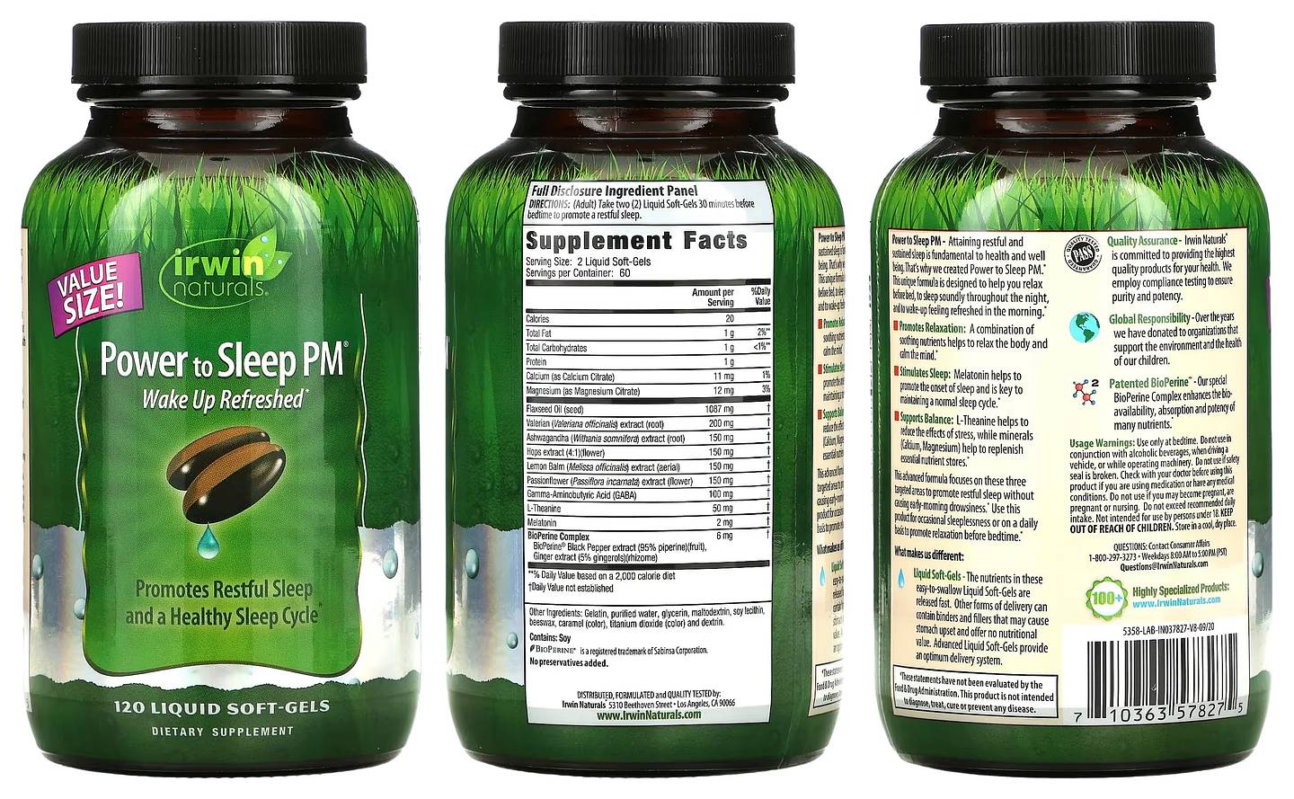 Irwin Naturals, Power to Sleep PM packaging