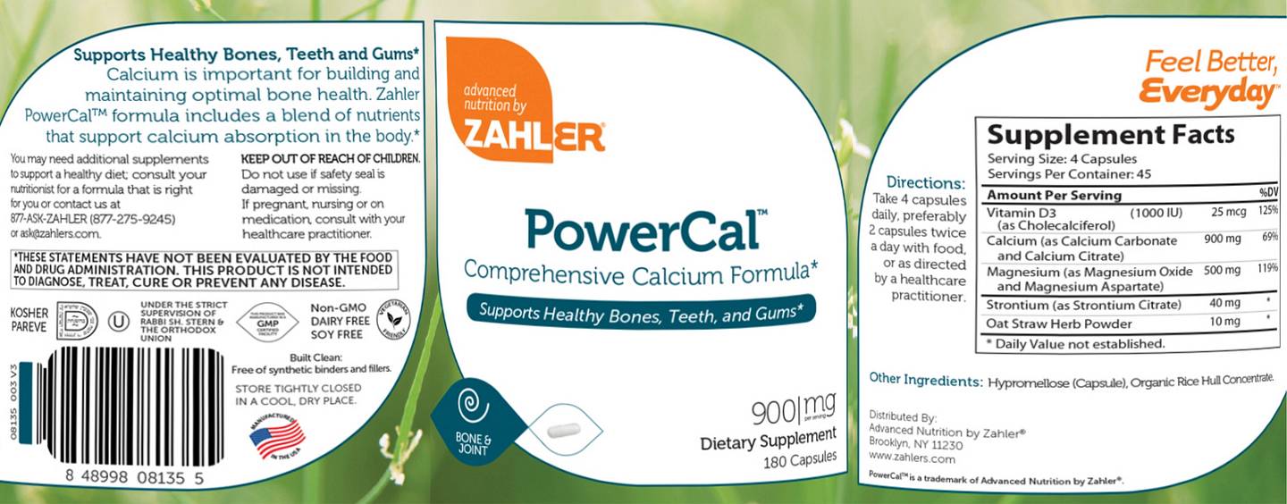 Zahler, PowerCal, Comprehensive Calcium Formula label