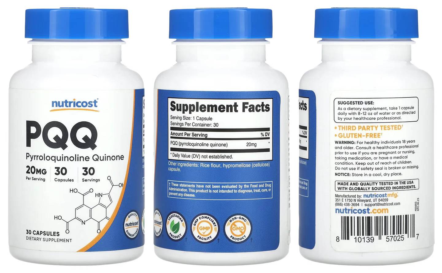 Nutricost, PQQ packaging