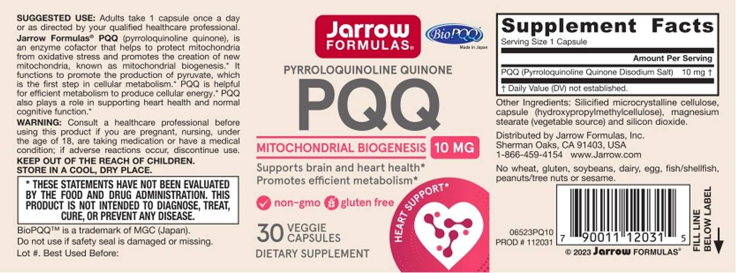 Jarrow Formulas, PQQ label