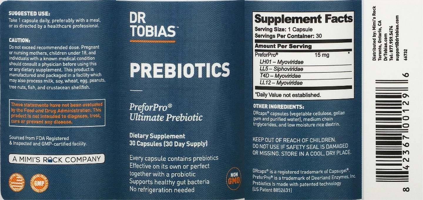 Dr. Tobias, Prebiotics, Digestive Support label