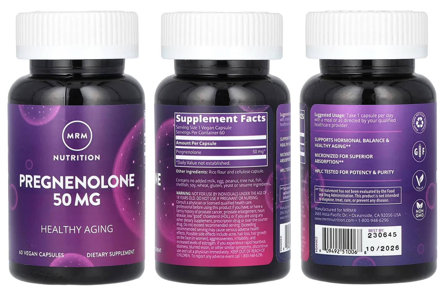 MRM Nutrition, Pregnenolone packaging