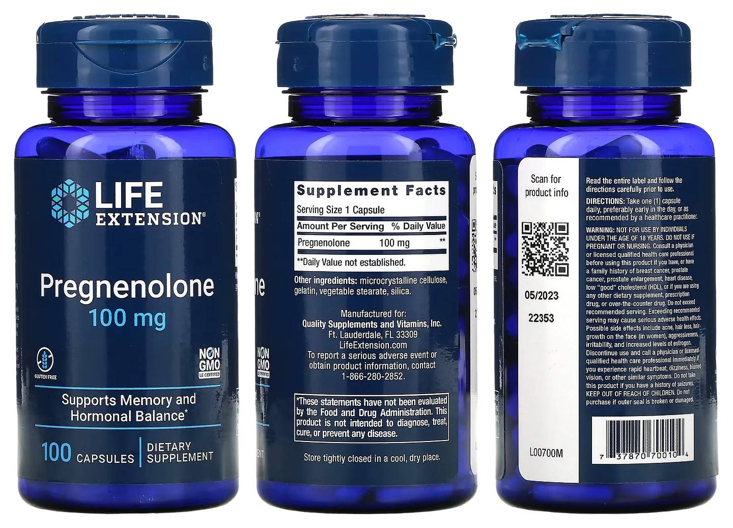 Life Extension, Pregnenolone packaging