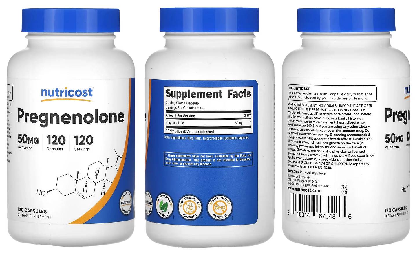 Nutricost, Pregnenolone packaging