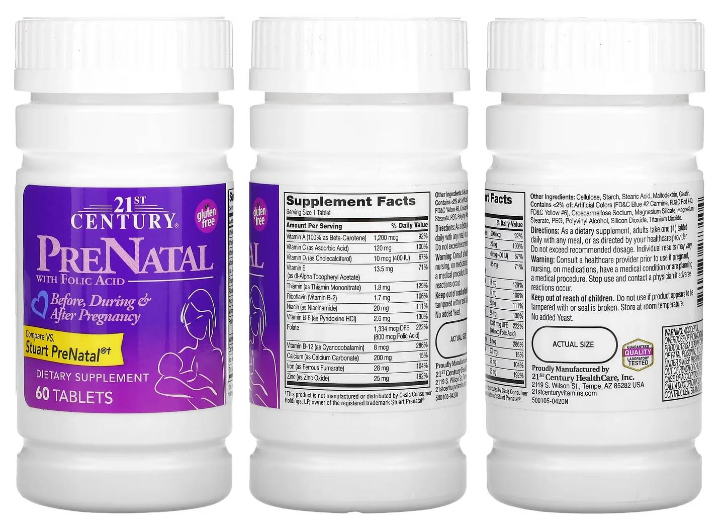 21st Century, PreNatal with Folic Acid packaging