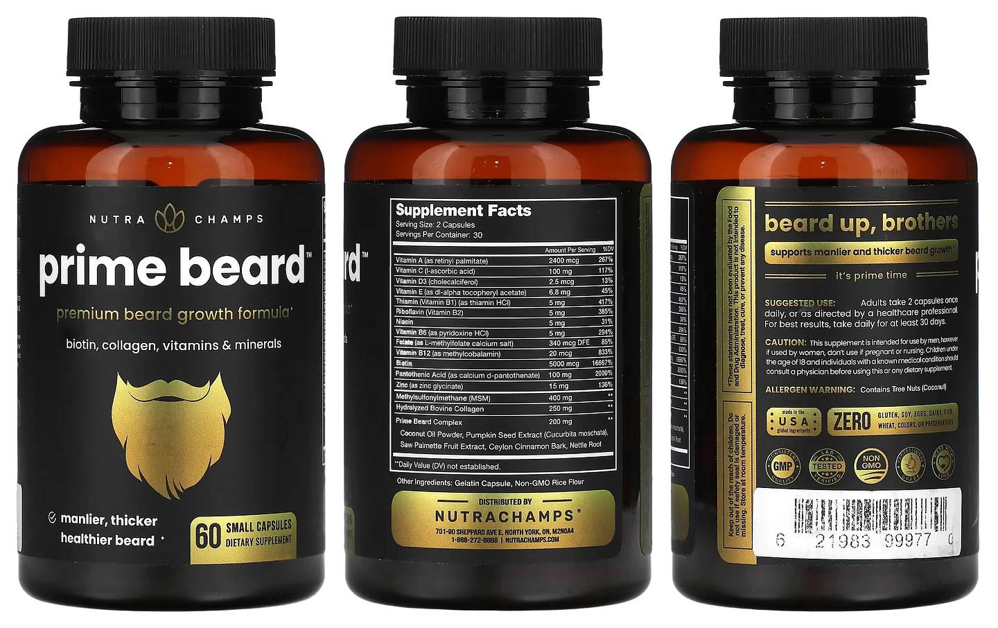 NutraChamps, Prime Beard packaging