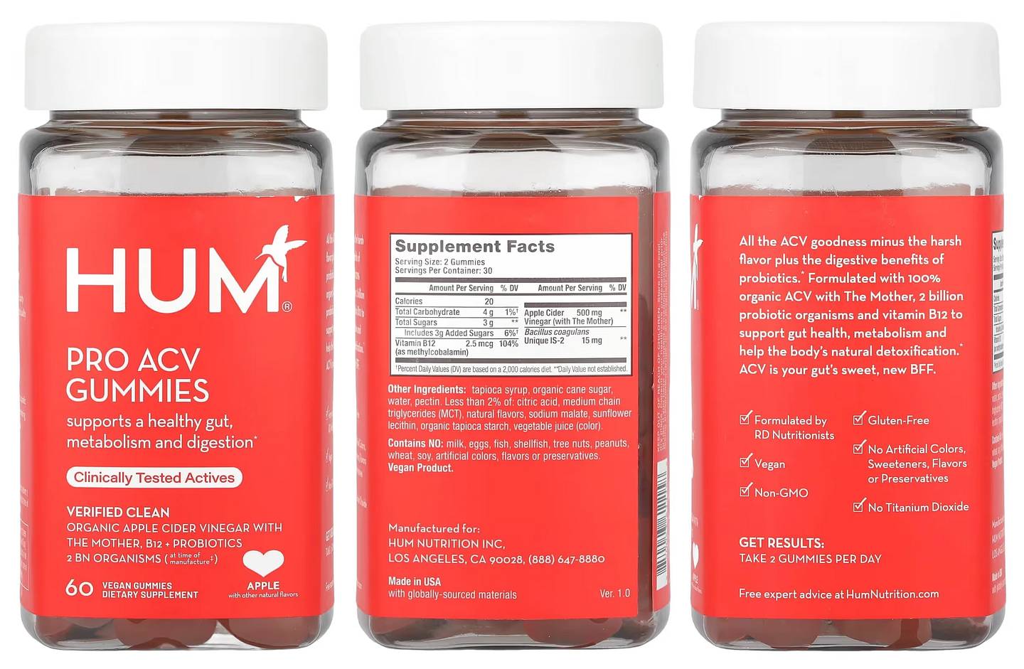 HUM Nutrition, Pro ACV Gummies packaging