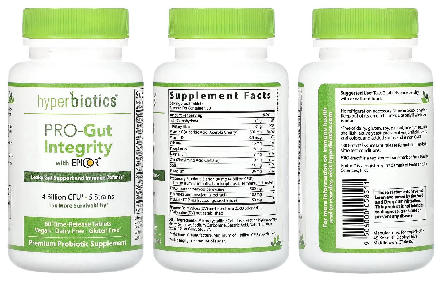 Hyperbiotics, Pro-Gut Integrity With Epicor packaging