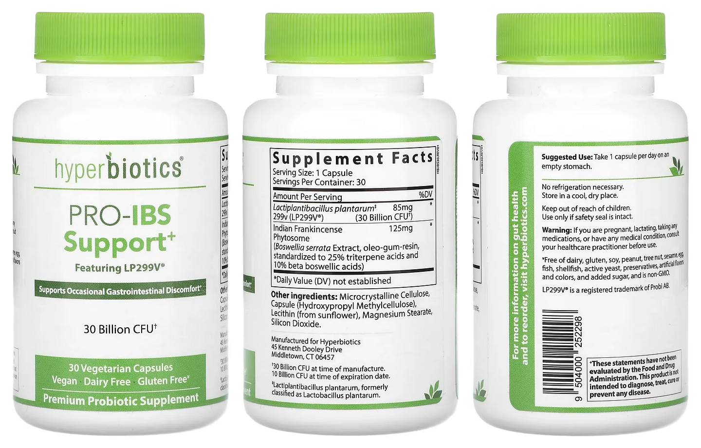 Hyperbiotics, Pro-IBS Support packaging