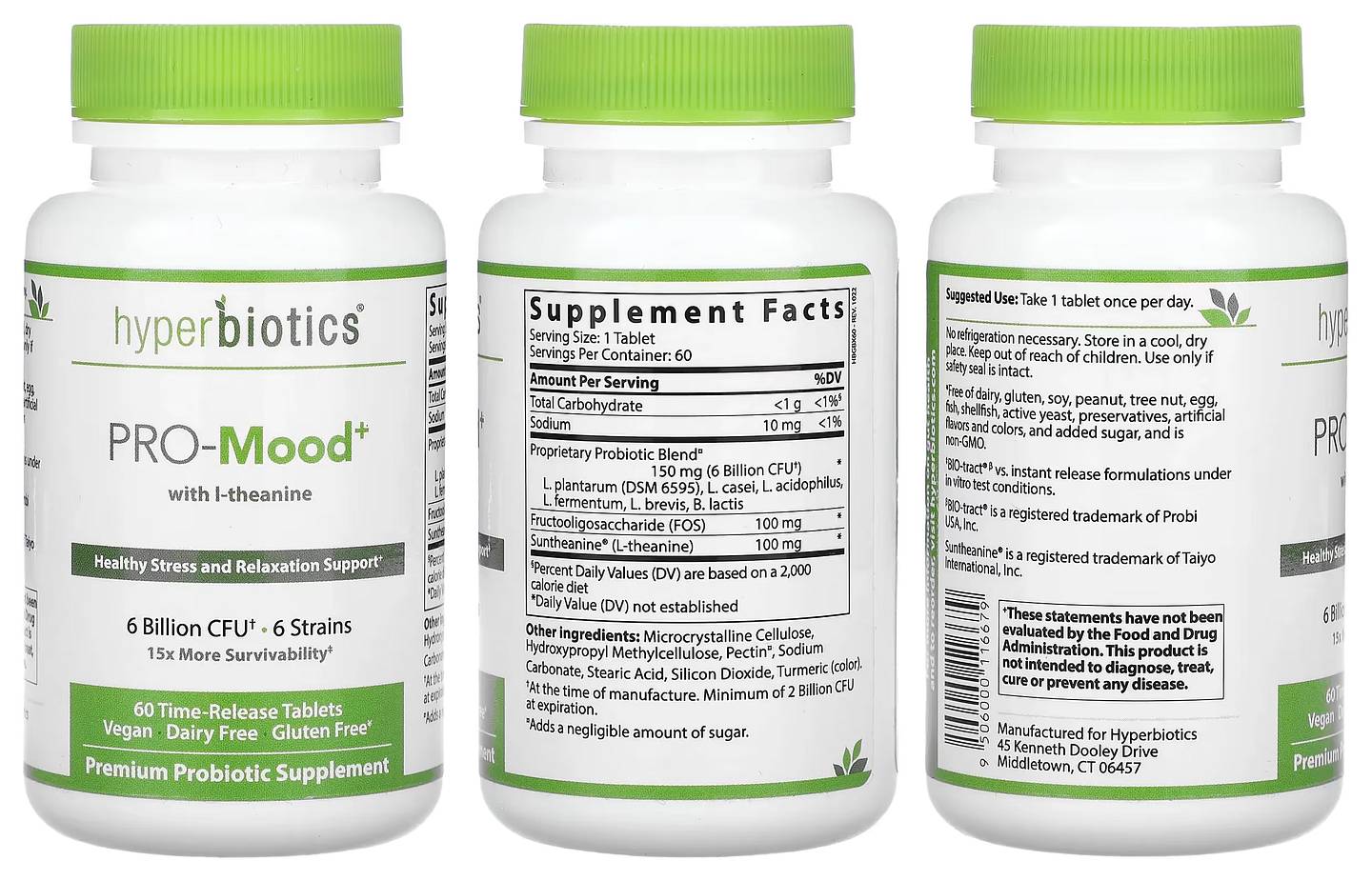 Hyperbiotics, Pro-Mood with L-Theanine packaging