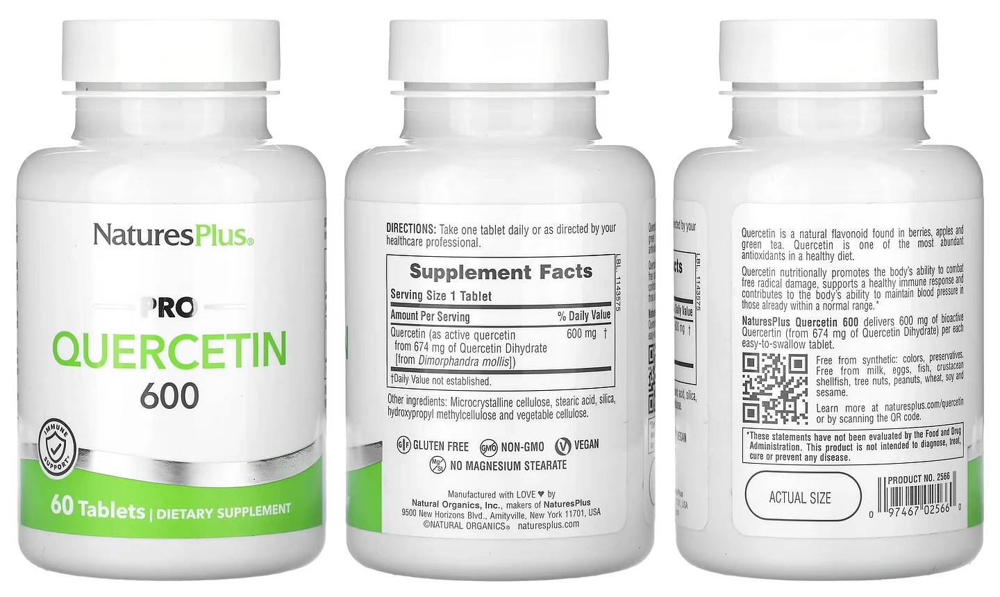 NaturesPlus, Pro Quercetin 600 packaging