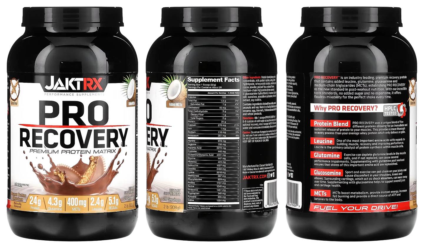 JAKTRX, Pro Recovery Premium Protein Matrix packaging