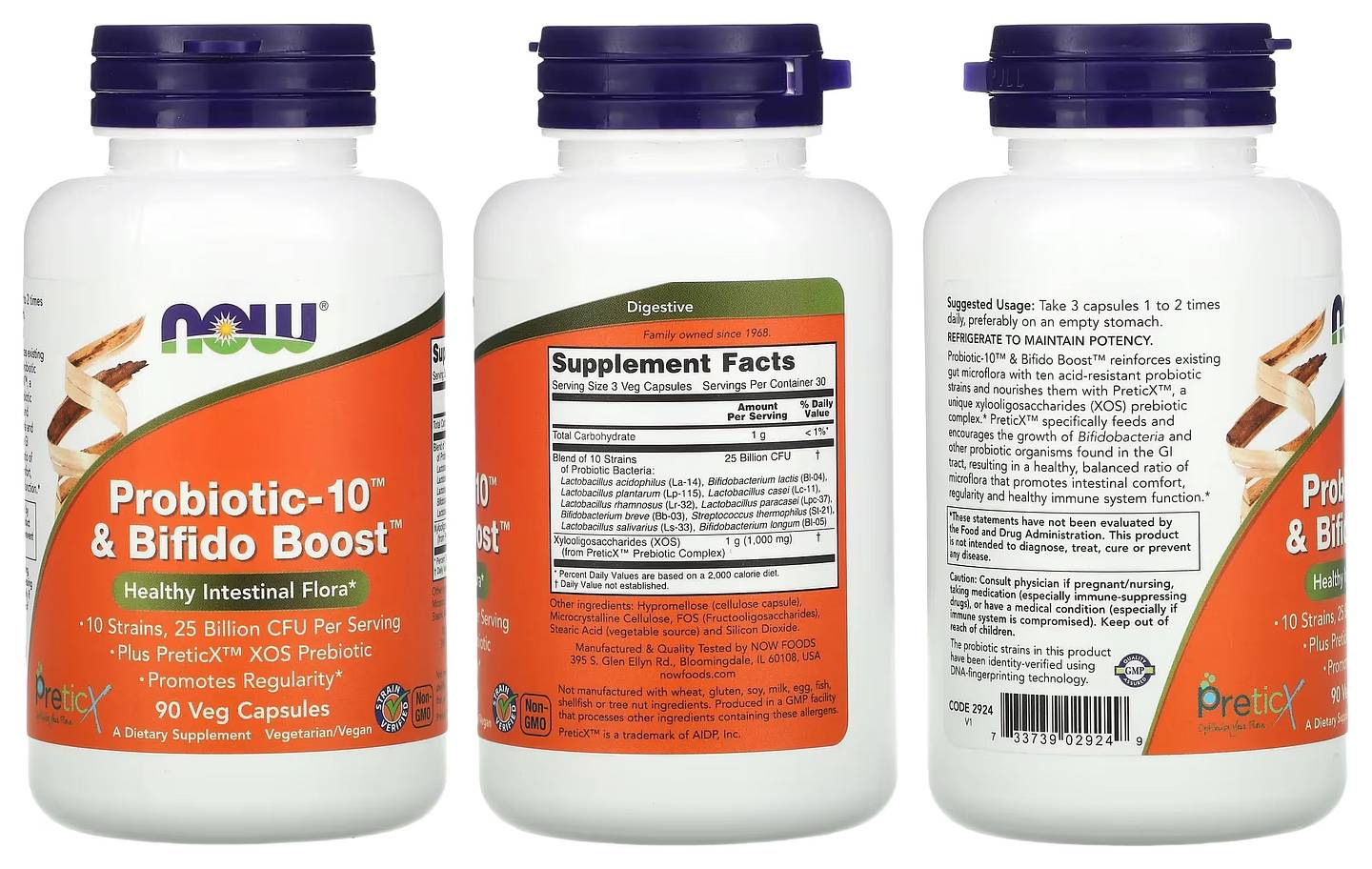 NOW Foods, Probiotic-10 & Bifido Boost, 25 Billion packaging