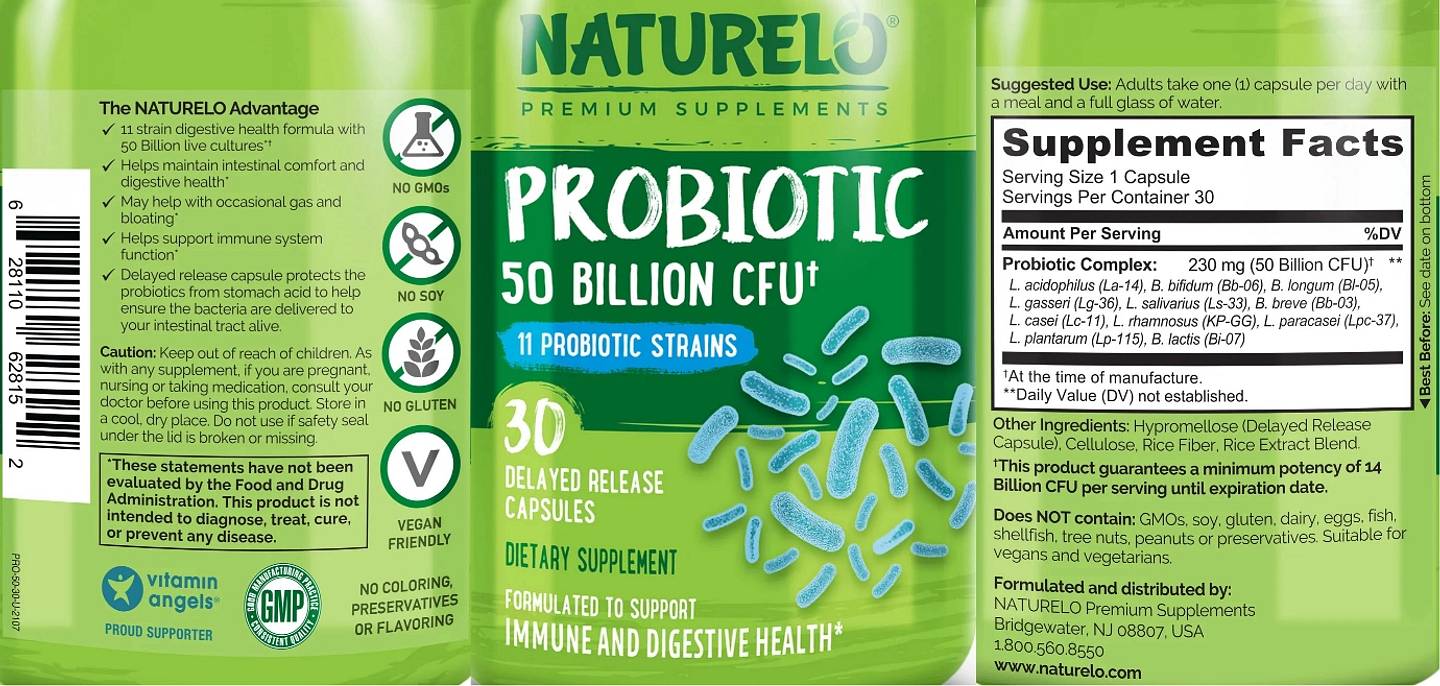 NATURELO, Probiotic label