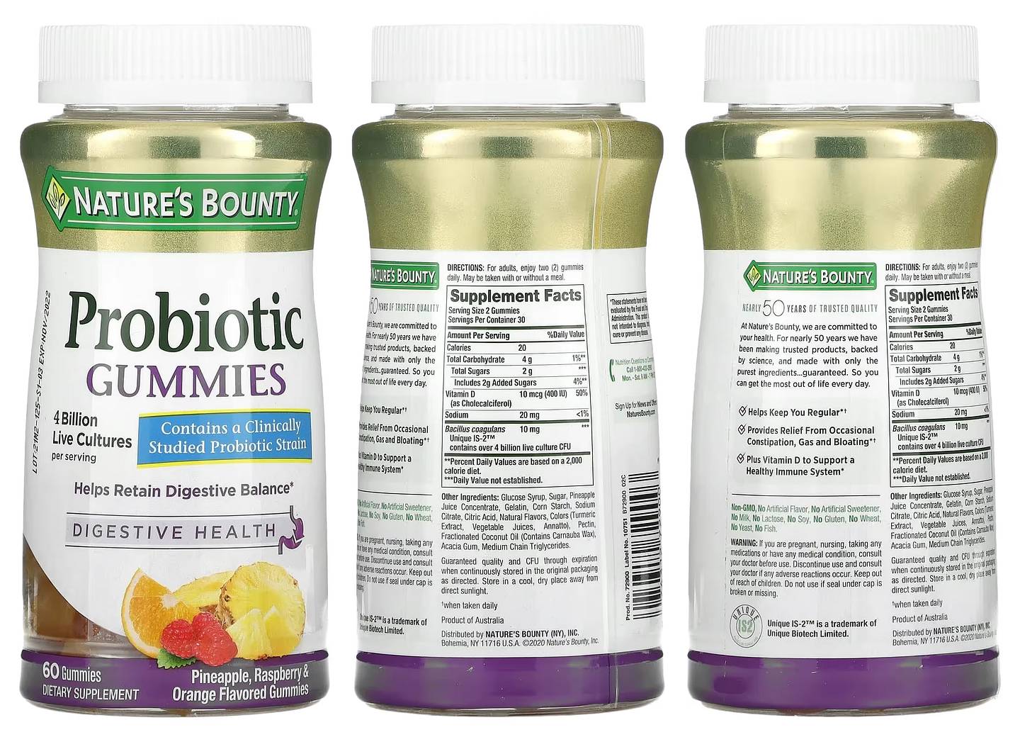 Nature's Bounty, Probiotic Gummies packaging