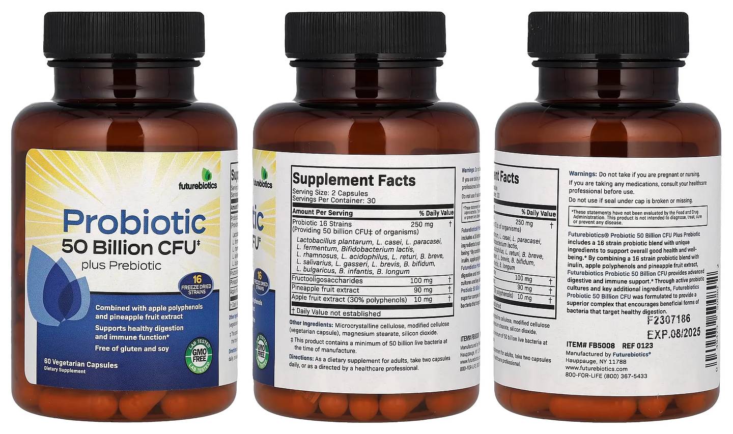 Futurebiotics, Probiotic Plus Prebiotic packaging