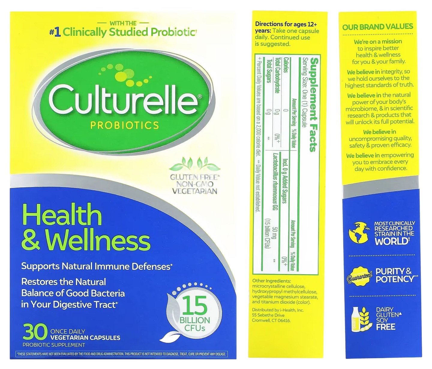 Culturelle, Probiotics packaging