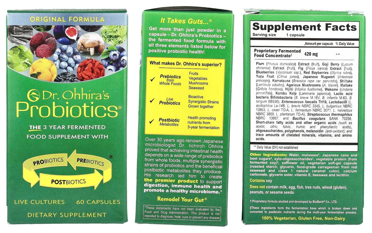 Dr. Ohhira's, Probiotics packaging