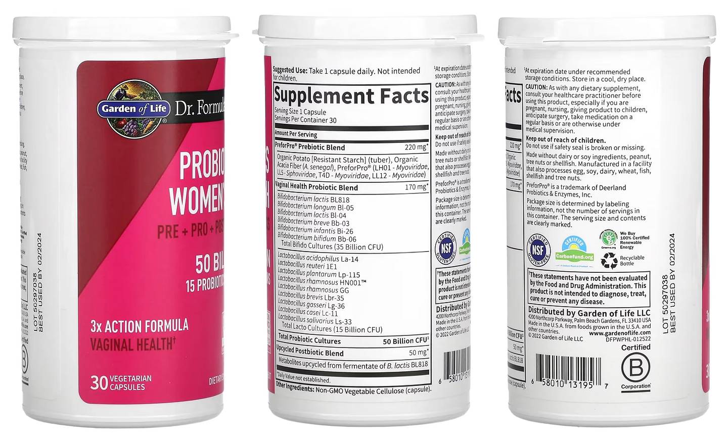 Garden of Life, Probiotics Women's pH packaging