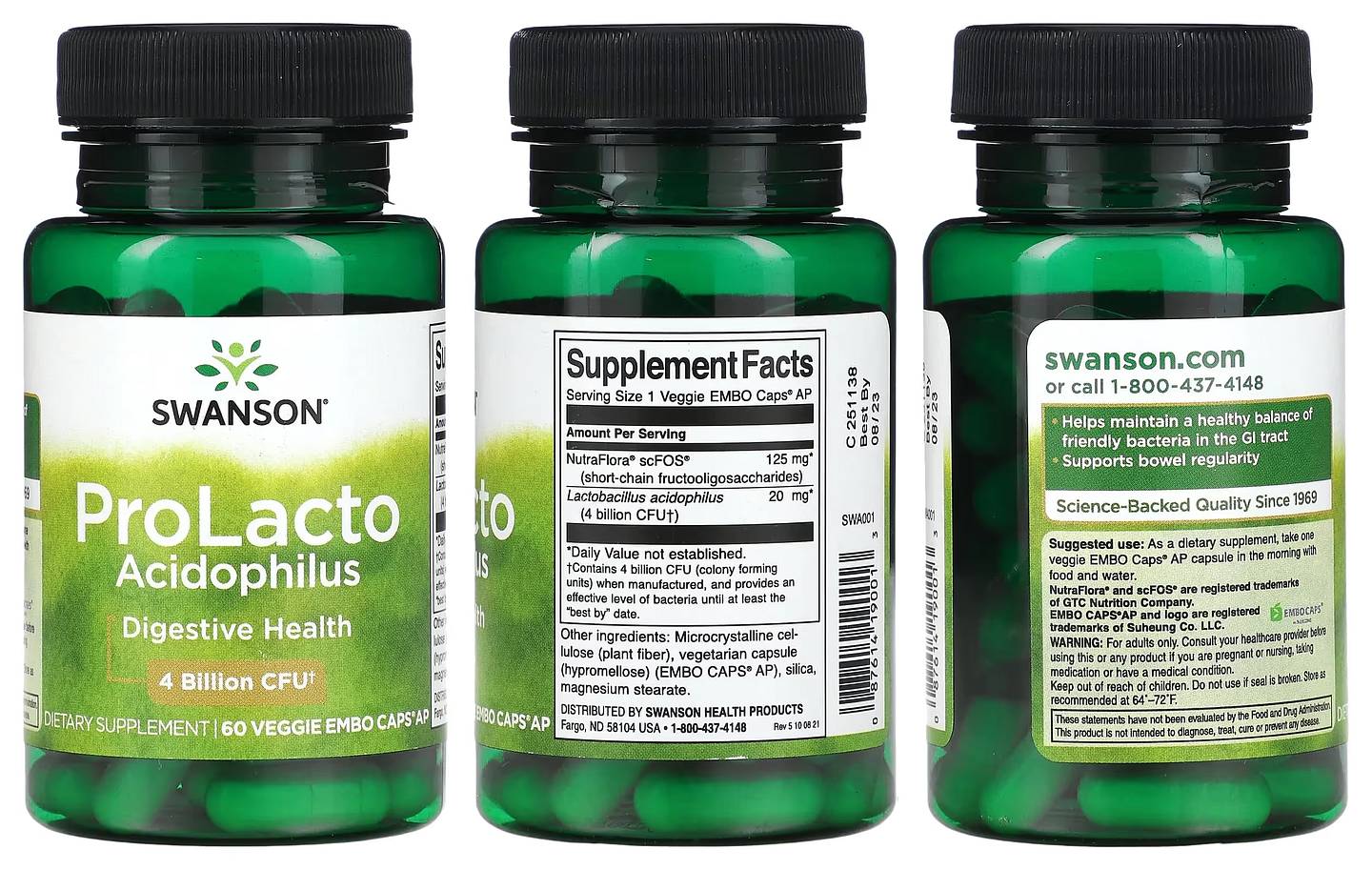 Swanson, ProLacto Acidophilus packaging