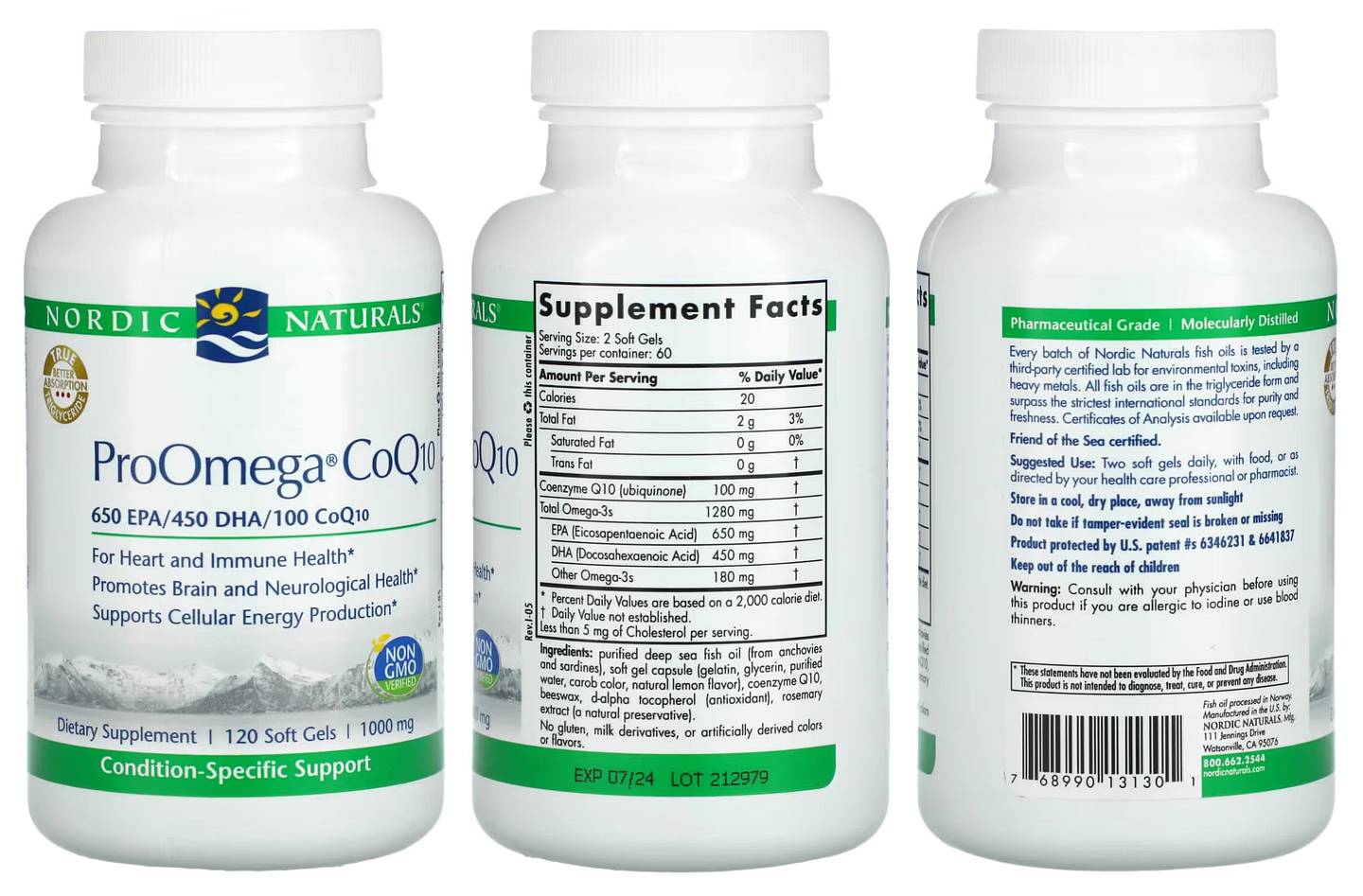 Nordic Naturals, ProOmega CoQ10 packaging