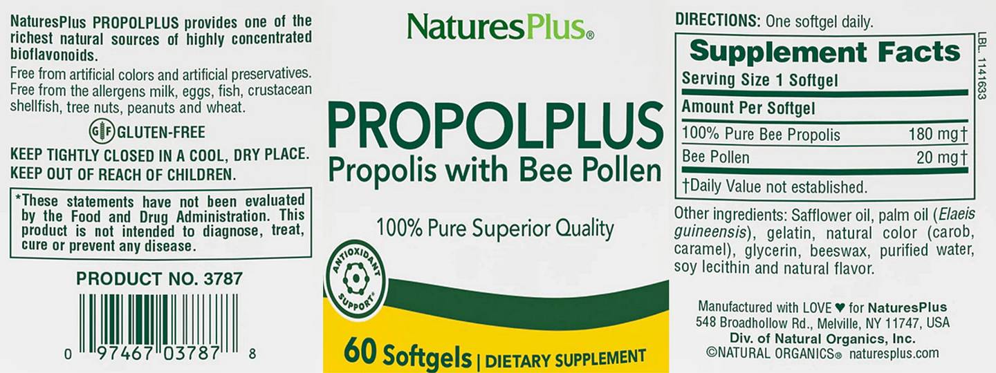 NaturesPlus, Propolplus label