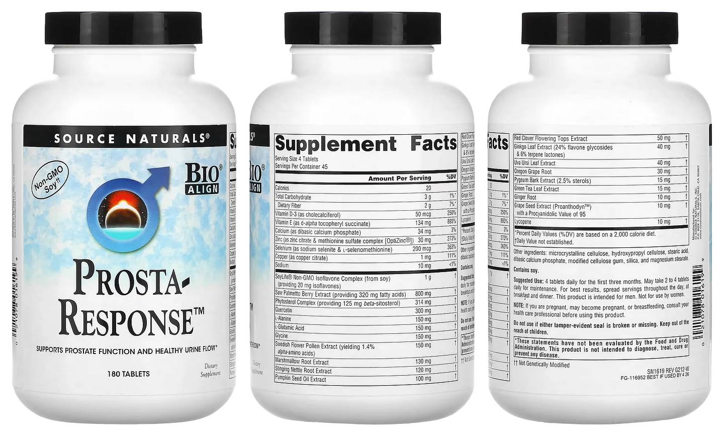 Source Naturals, Prosta-Response packaging