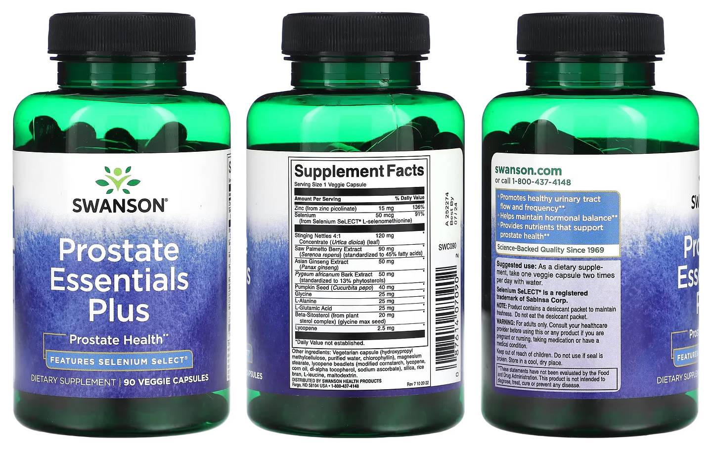 Swanson, Prostate Essentials Plus packaging