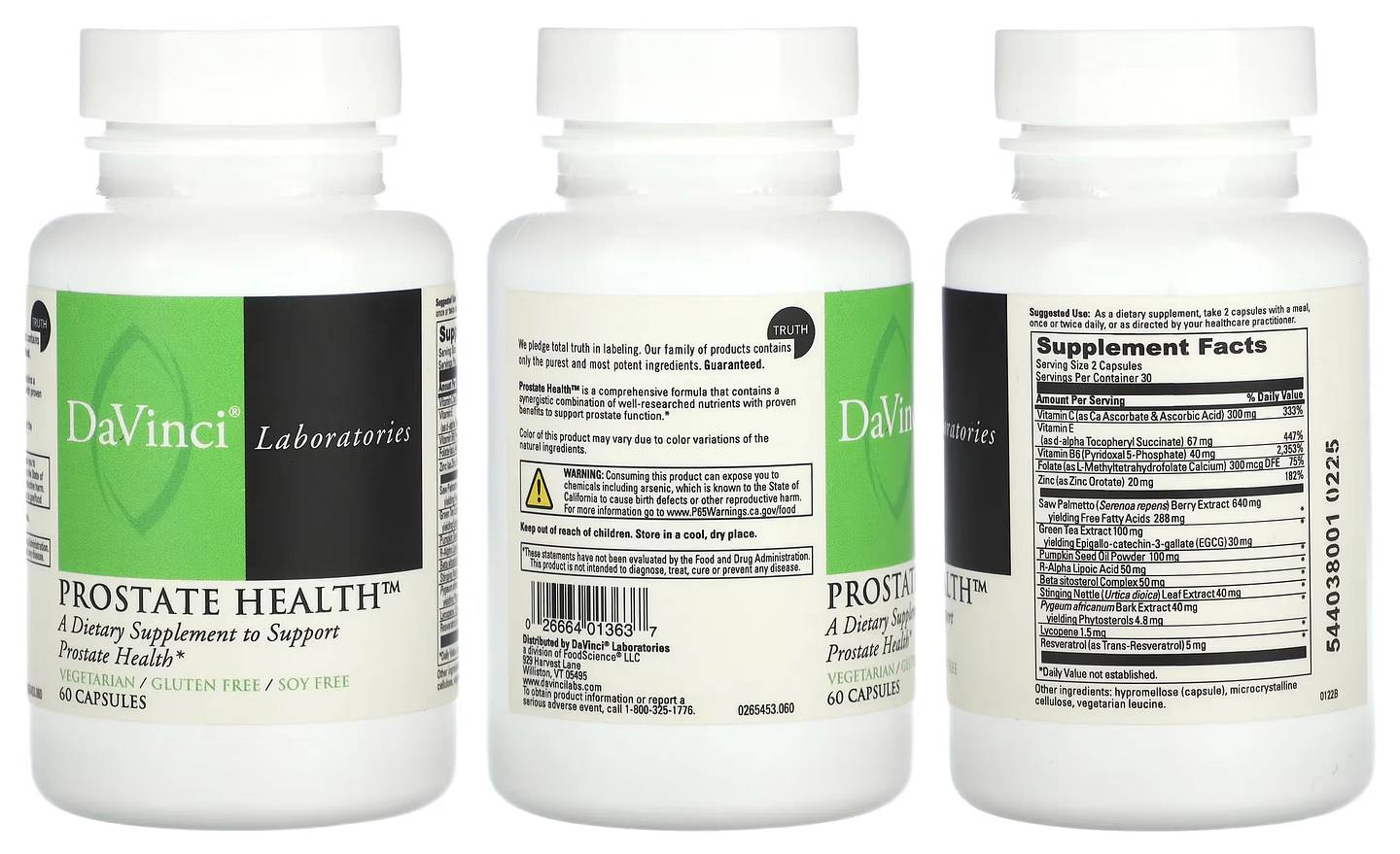 DaVinci Laboratories of Vermont, Prostate Health packaging