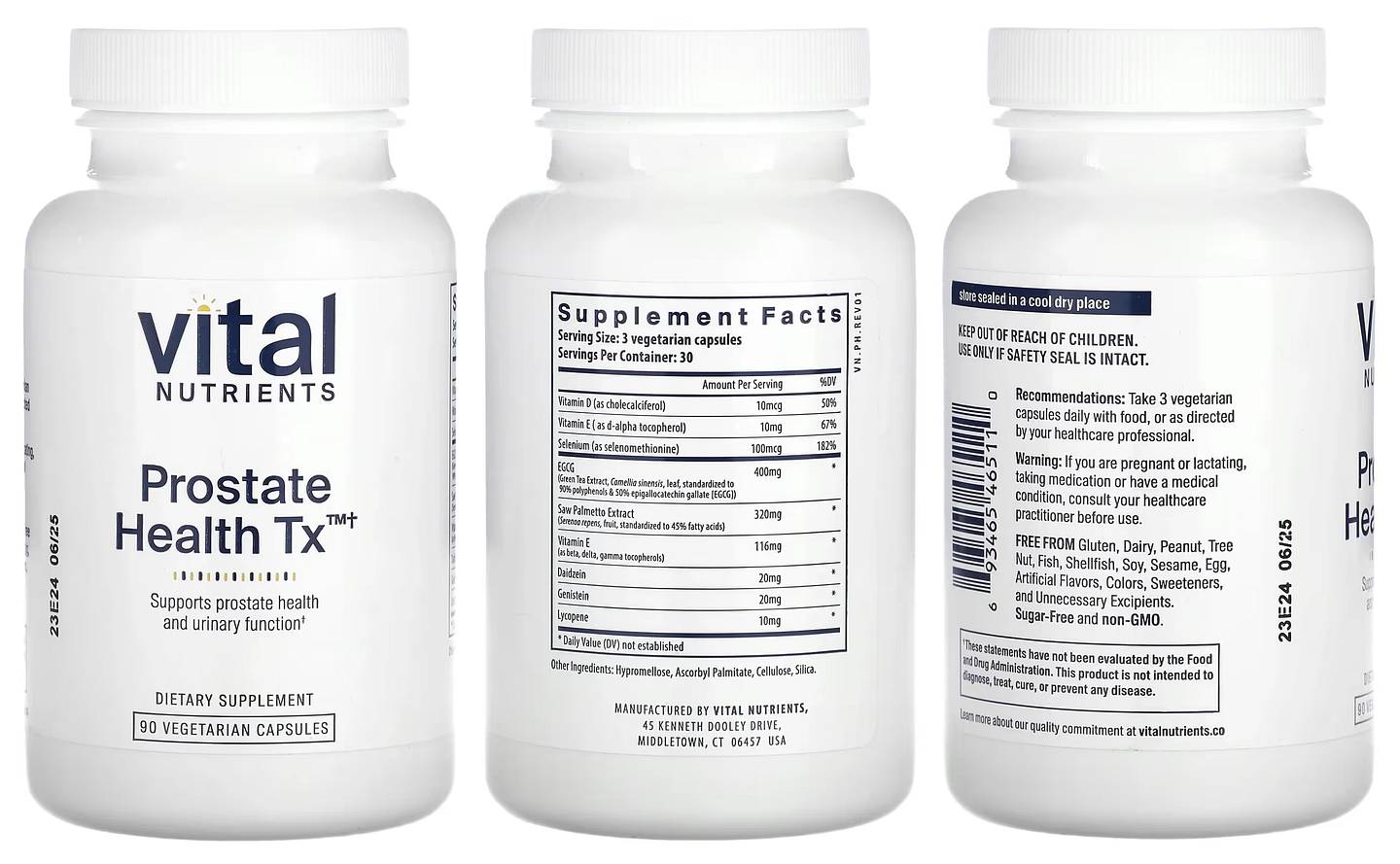 Vital Nutrients, Prostate Health TX packaging