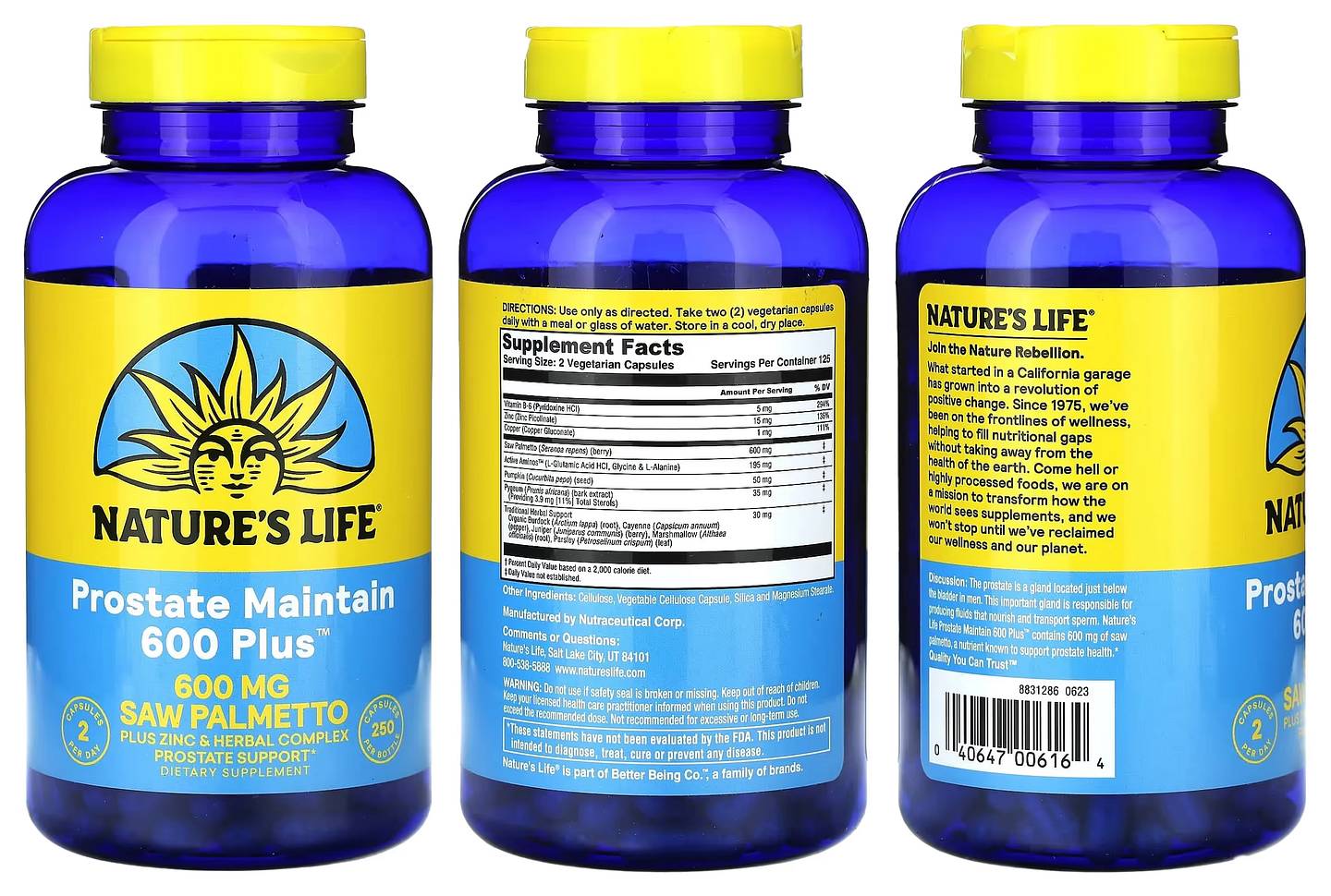 Nature's Life, Prostate Maintain 600 Plus packaging