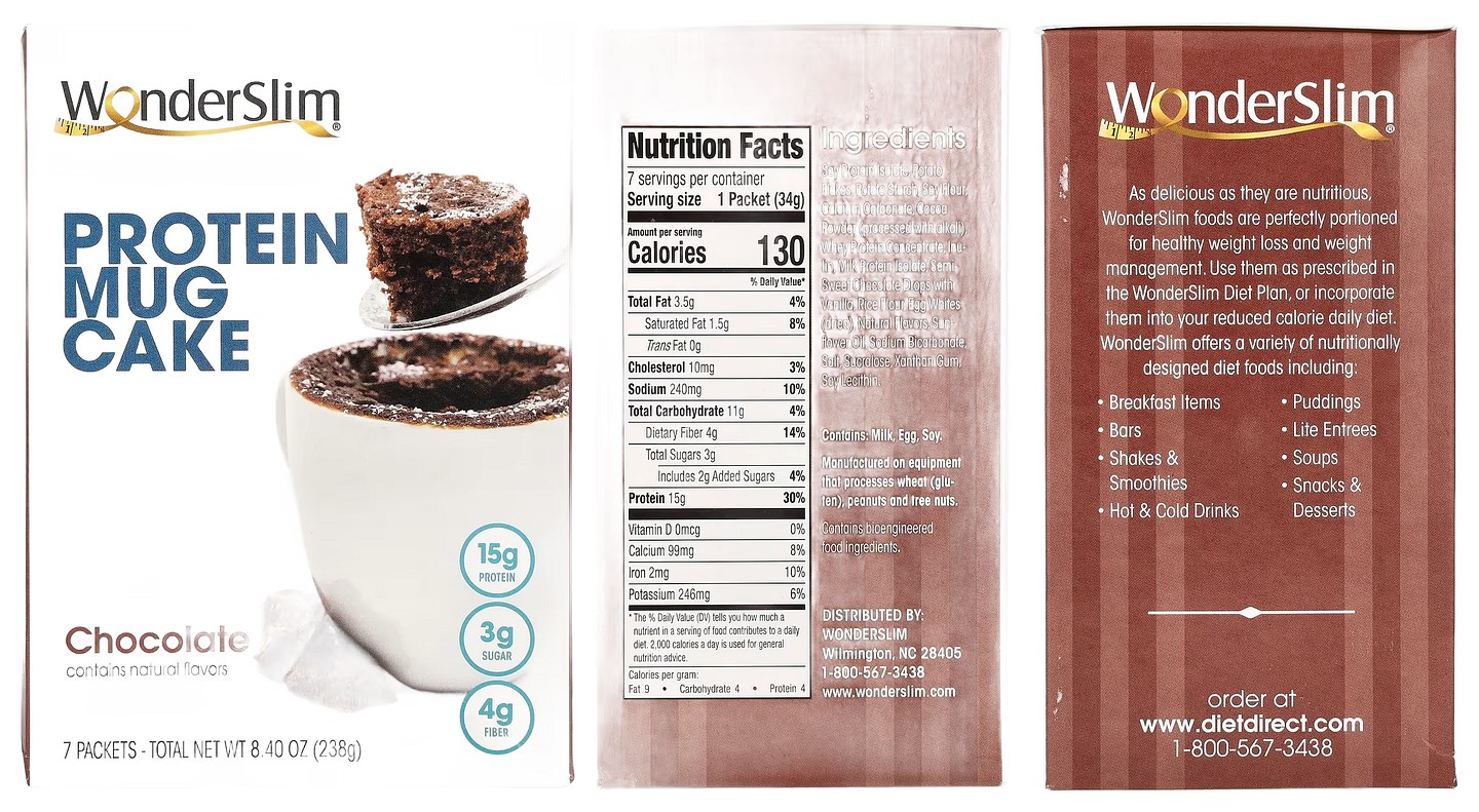 WonderSlim, Protein Mug Cake packaging