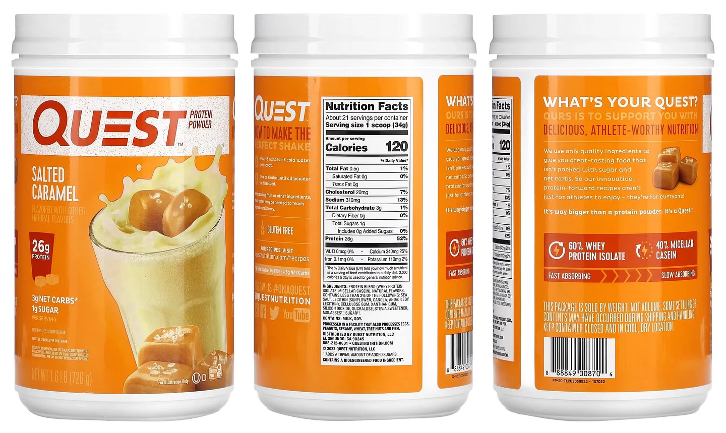 Quest Nutrition, Protein Powder, Salted Caramel packaging