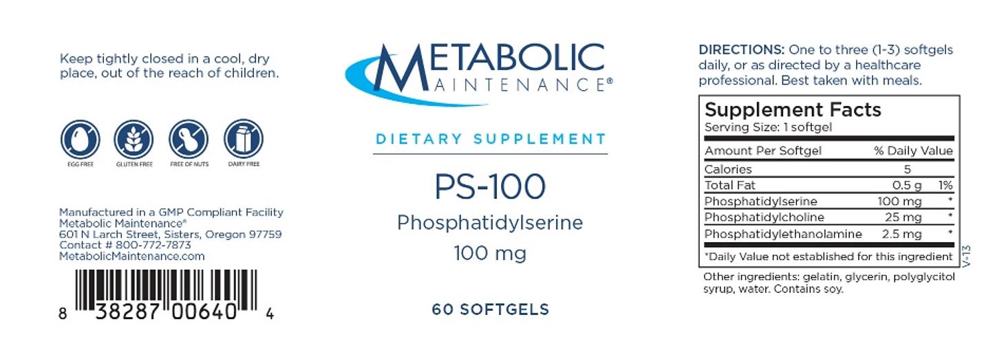 Metabolic Maintenance, PS-100 label