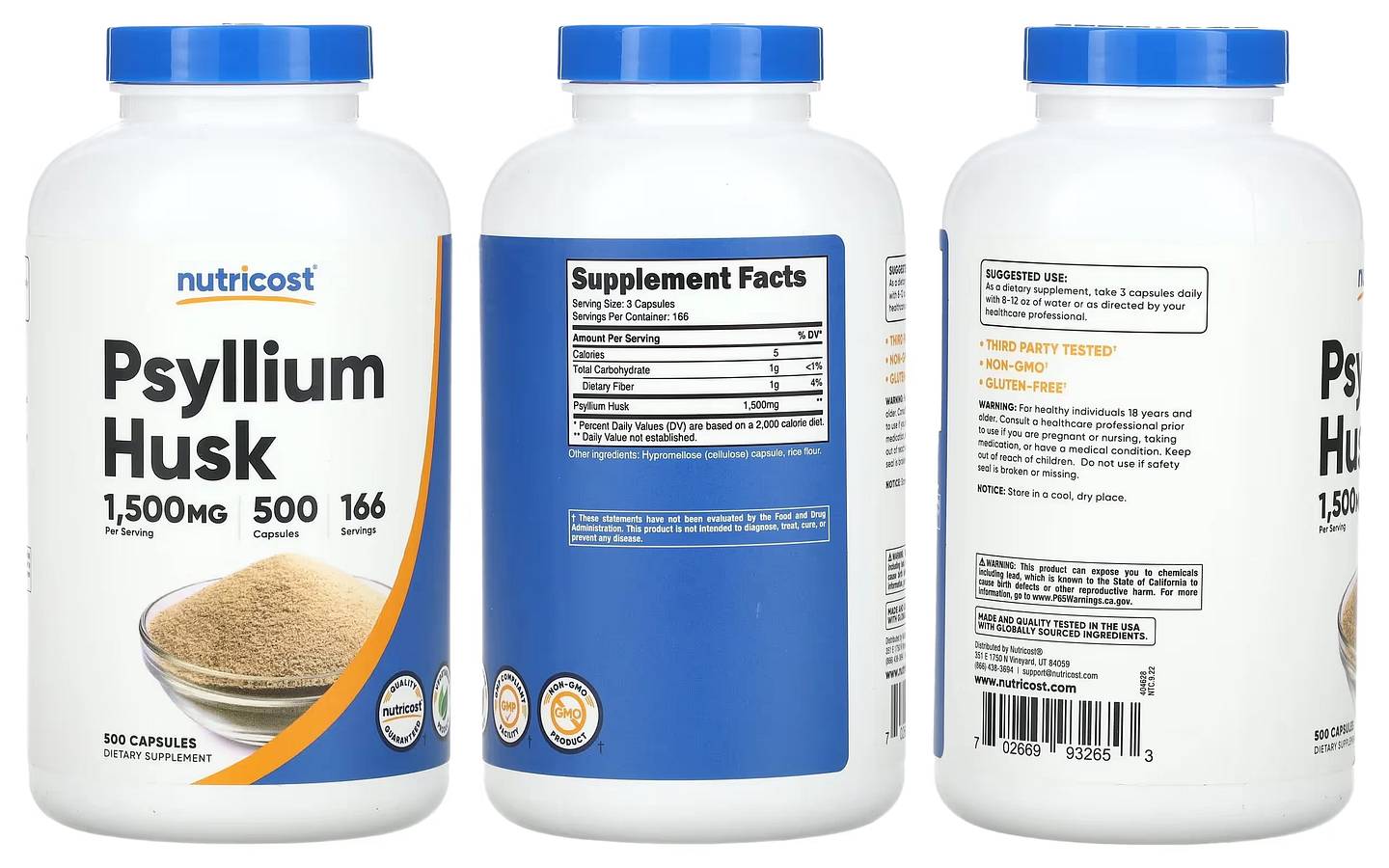 Nutricost, Psyllium Husk packaging