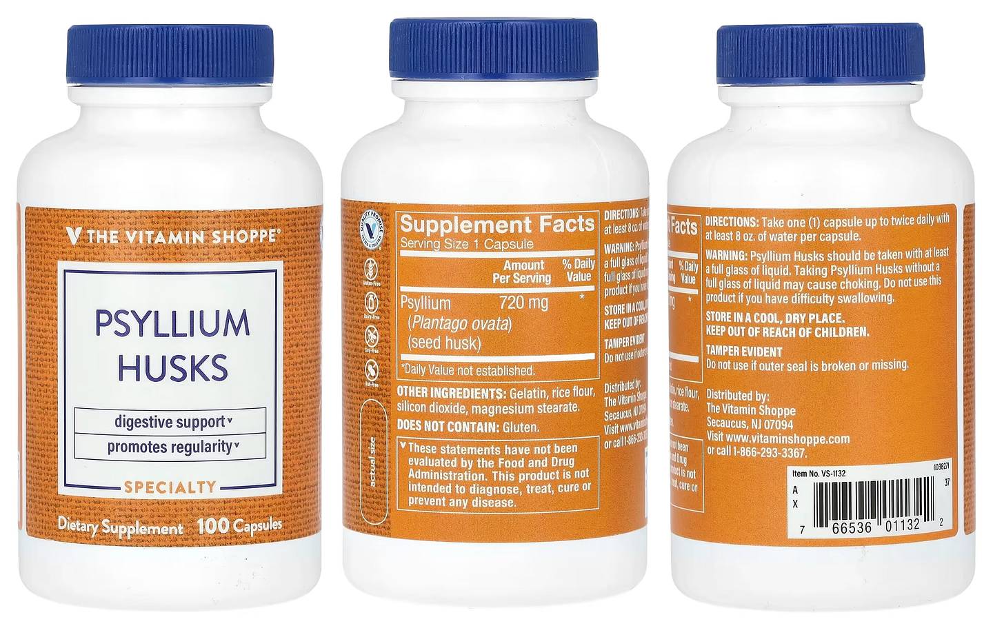 The Vitamin Shoppe, Psyllium Husks packaging