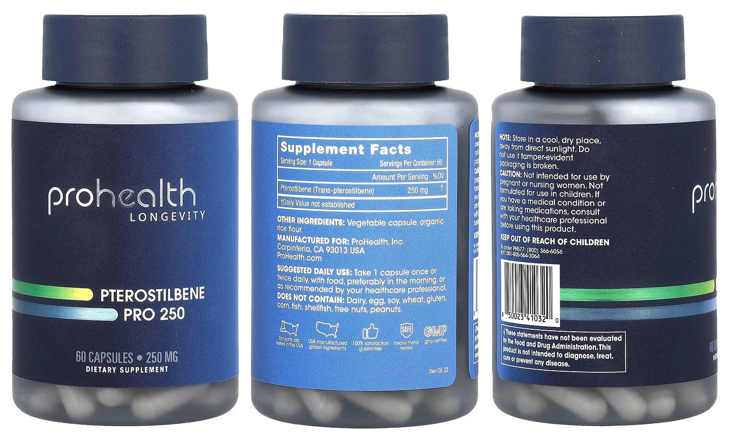 ProHealth Longevity, Pterostilbene Pro 250 packaging